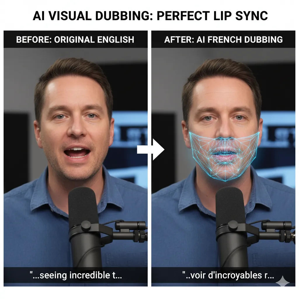 AI lip-sync technology comparison showing natural mouth movement alignment