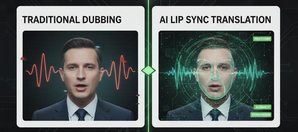 AI lip sync translation delivers superior synchronization compared to traditional dubbing methods